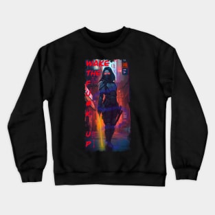 Cyberpunk samurai girl Crewneck Sweatshirt